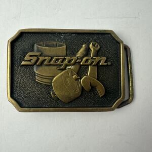 Vintage Snap On Tools Belt Buckle BTS 513 Solid Brass MADE IN USA